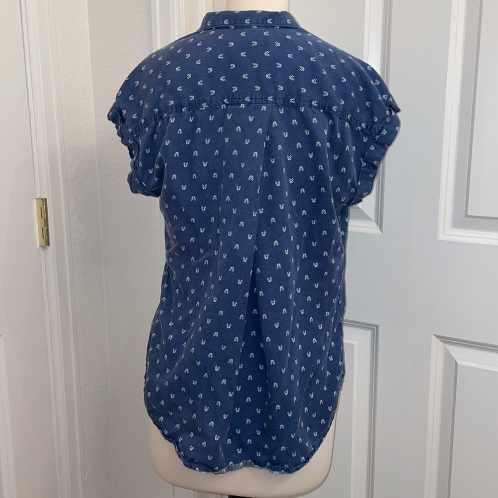 JACHS GIRLFRIEND super short sleeve collared button up in women’s small Small - Picture 5 of 10